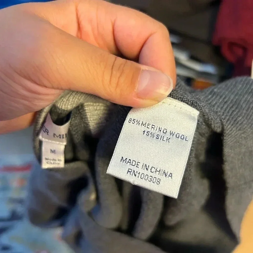 Peter Millar Merino Wool Gray Quarter Zip Sweater
